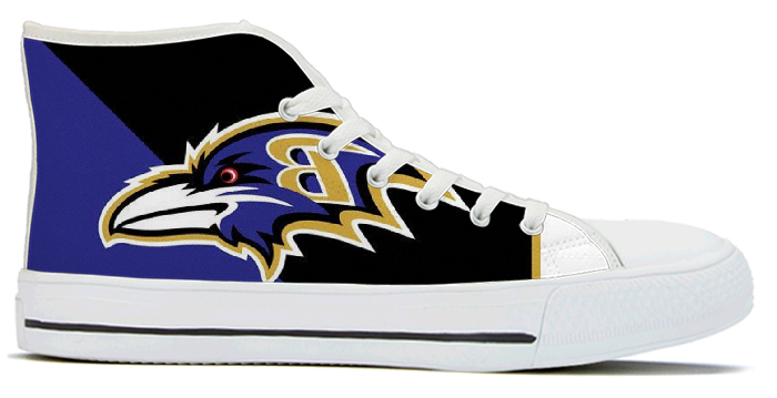 Women's Baltimore Ravens High Top Canvas Sneakers 001